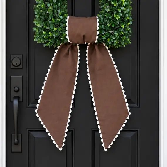 Brown Cotton Sash w/White Trim 54"