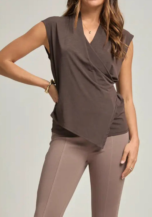Brown Sleeveless Top