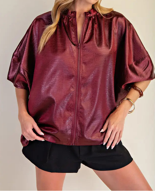 Sleeveless Burgundy Top