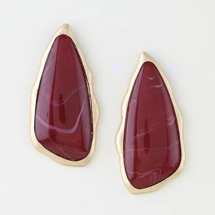 Geometric Marble Stone Earrings