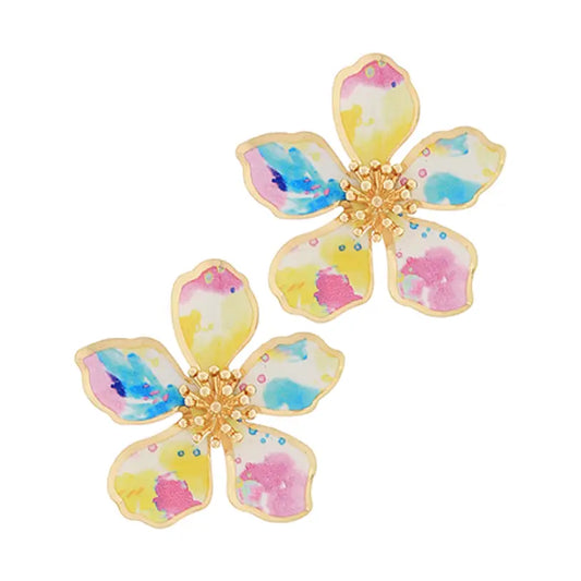 Watercolor Flower Earrings