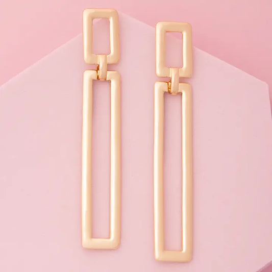 Gold Rectangular Earrings