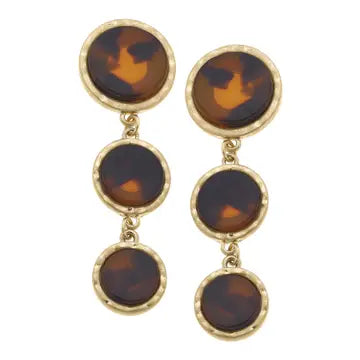 Tortoise Circle Drop Earrings