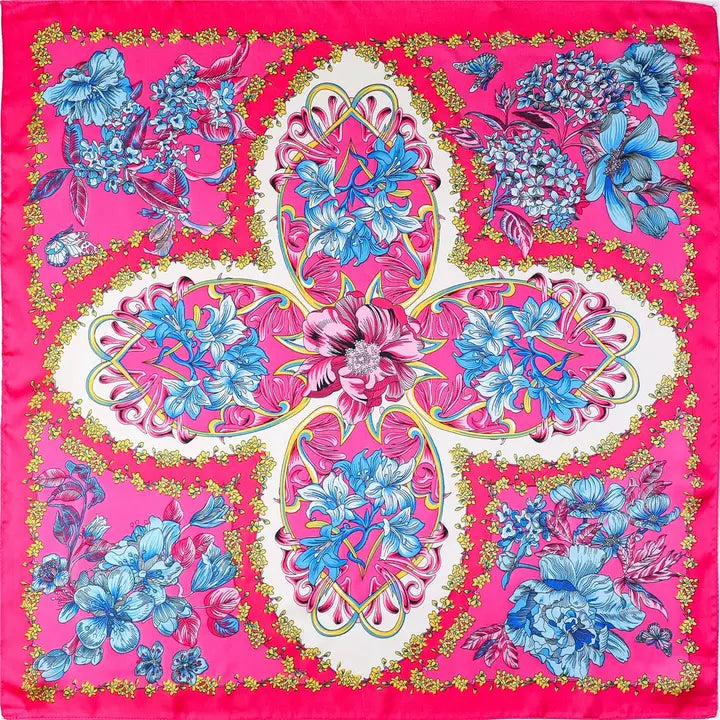 Pink Floral Scarf