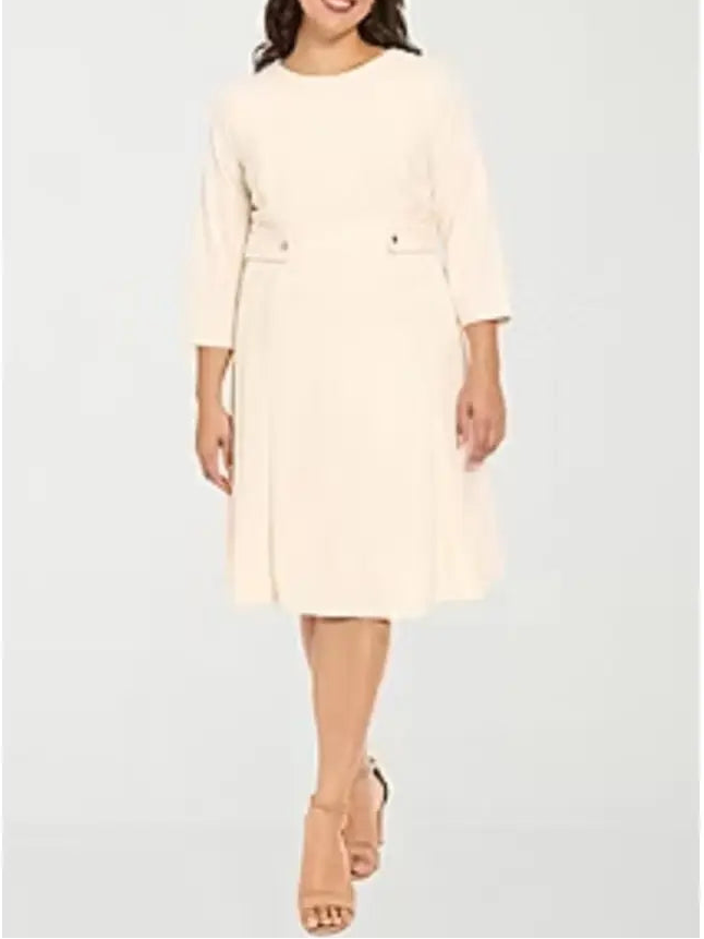 A-Line Midi Dress Ivory