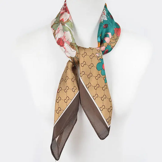 Brown & Floral Scarf