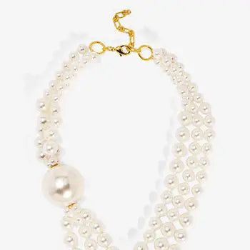 Layered Statement Pearl Necklace