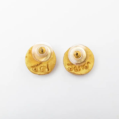 Gold Detail Stud Earrings