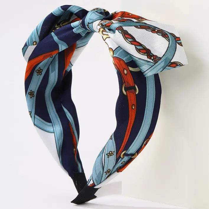 Silky Scarf Blue Headband