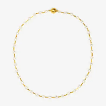 Pearl & Gold Magnet Necklace