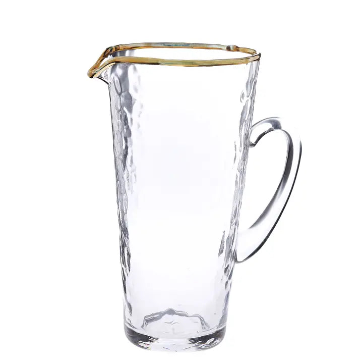 Glass Pitcher w/Gold Rim