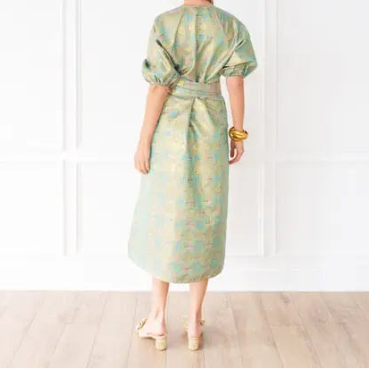 Lime Jacquard Dress