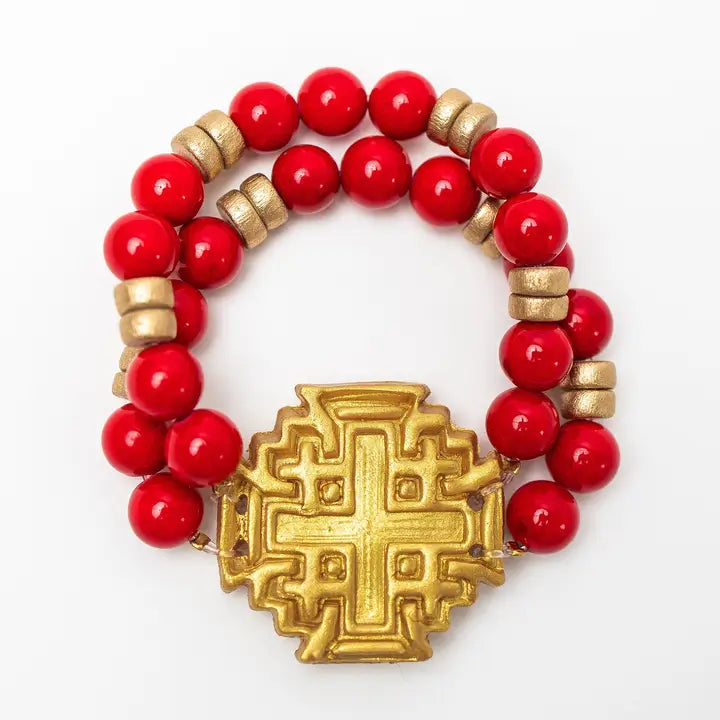 Red Jade Jerusalem Bracelet