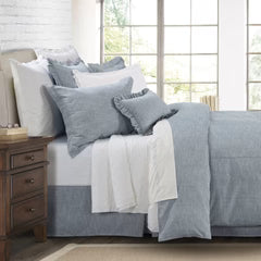 Blue Washed Linen Bedding Set