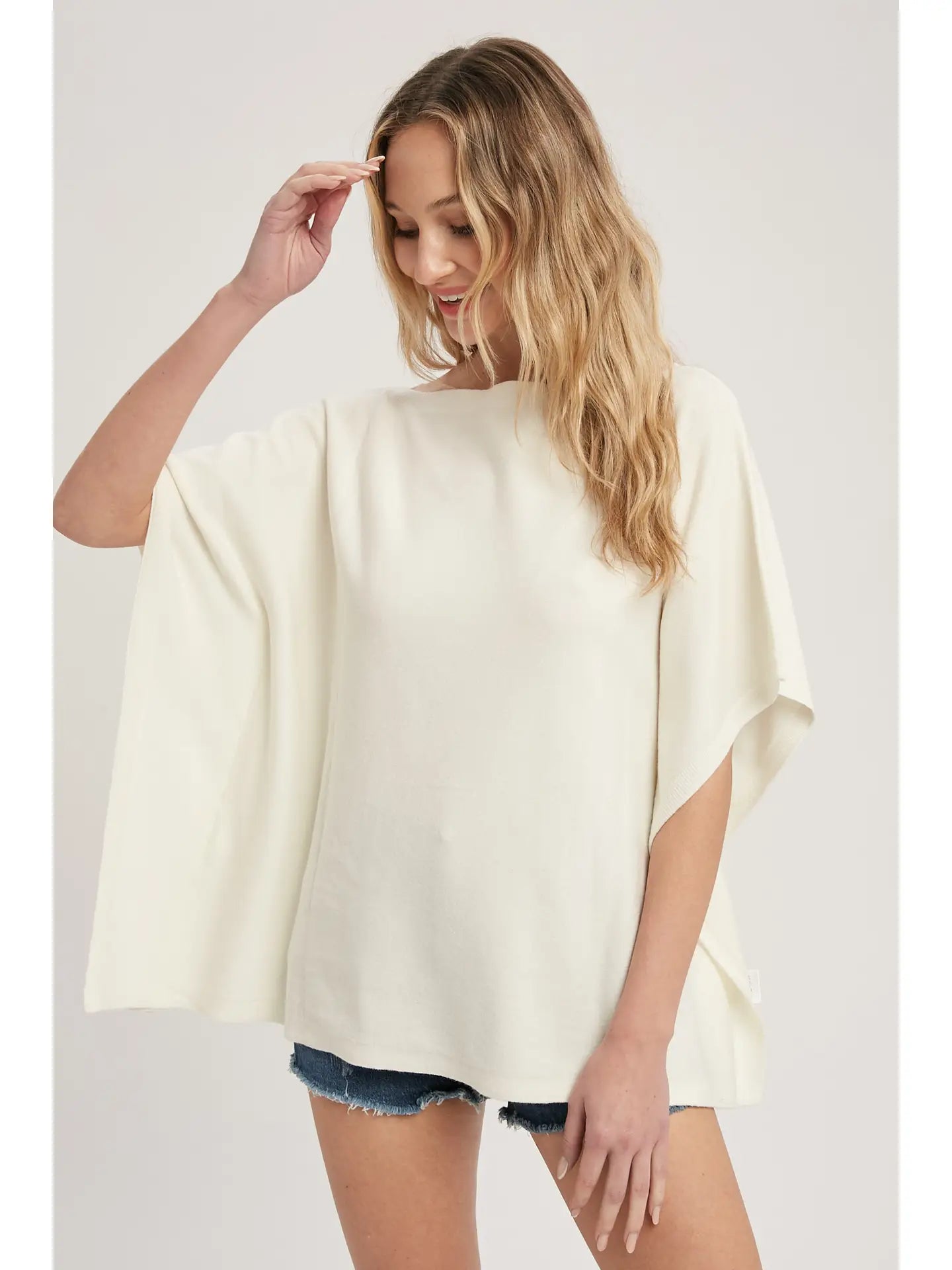 Cream Boatneck Poncho