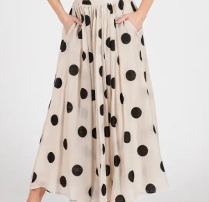 Cream Polka Dot Skirt