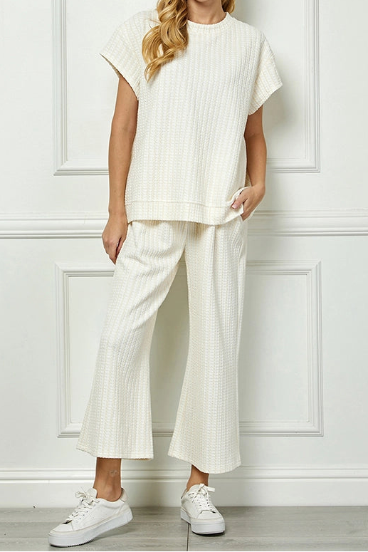 Plus Size Cream Tweed Set