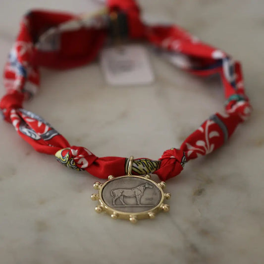 Crimson Scarf Necklace