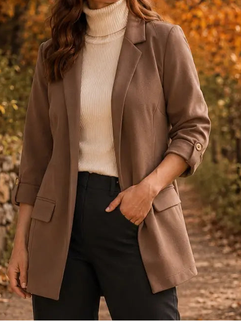 Soft Camel Crepe Blazer
