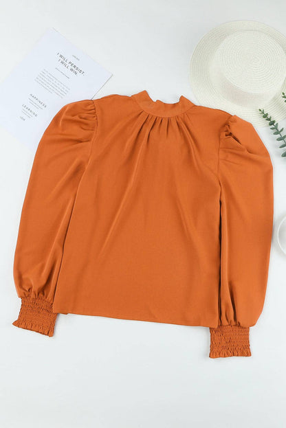 Orange Bubble Sleeve Top