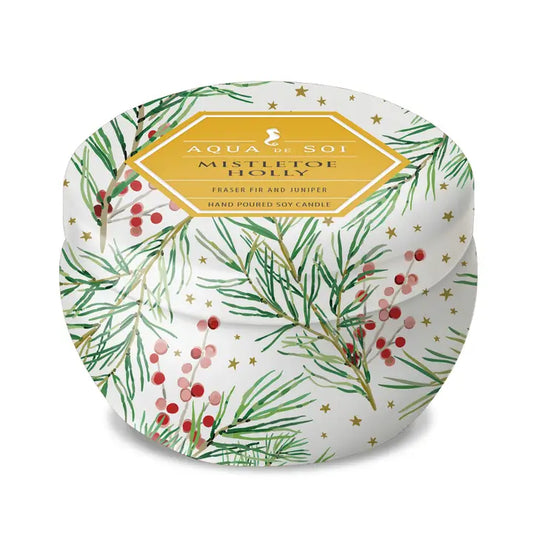 Mistle Toe & Holly Tin Candle