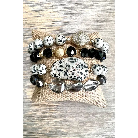 Dalmatian Stretch Bracelet Set