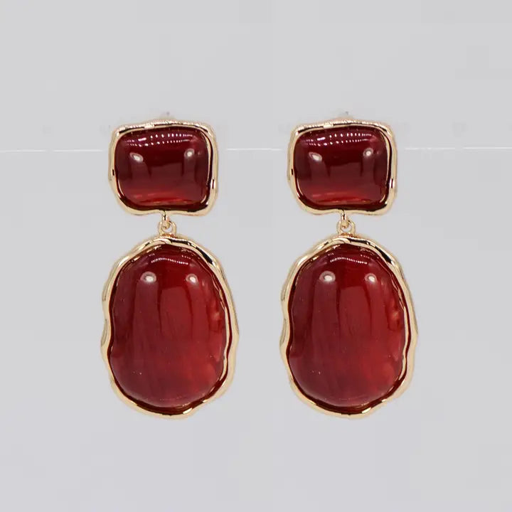 Oval Dangle Post Earrings