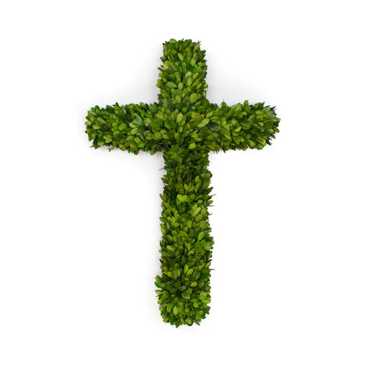24" Preserved Boxwood Cross