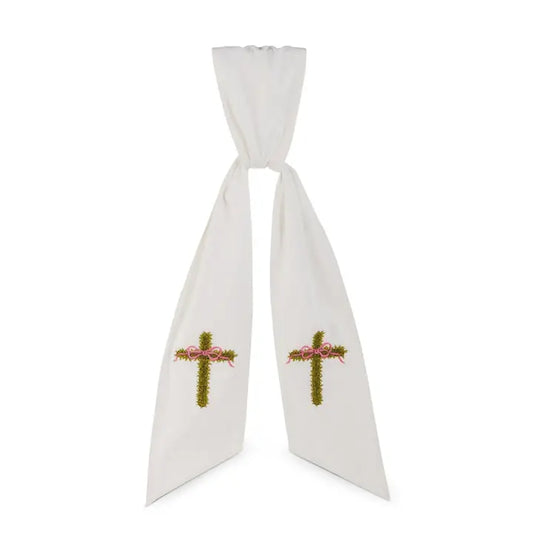 60" Cross w/ Pink Bow Sash