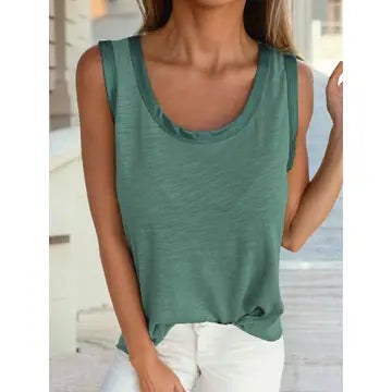Metallic Scoop Neck Tank