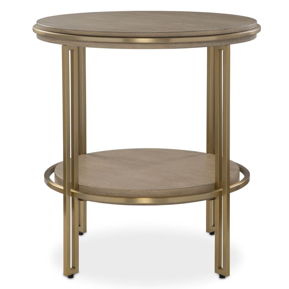 Brown & Gold End Table