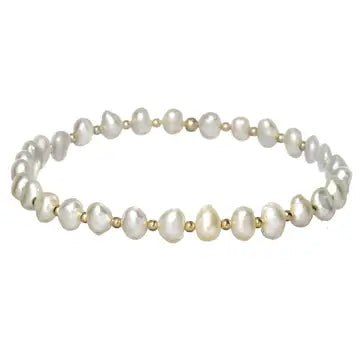 Stretchy Gold Pearl Amelia Bracelet