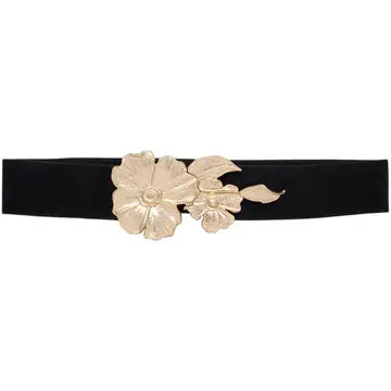 Elastic Belt w/ Flower Buckle