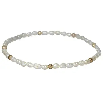 Stretchy Pearl Gold Sara Bracelet