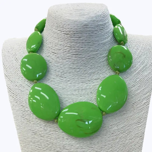 Green Large Beaded Necklace