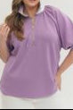 Plus Puff Sleeve Lavender Top