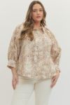 Plus Tan Animal Print Top
