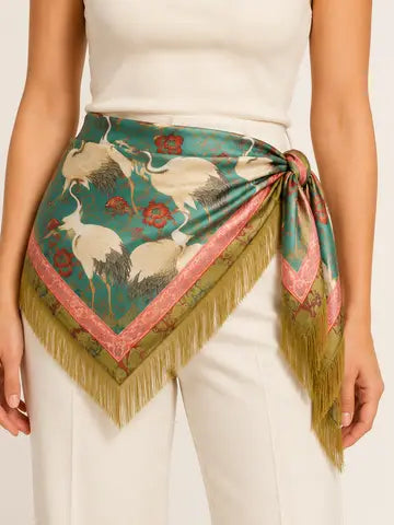 Fringe Crane Scarf