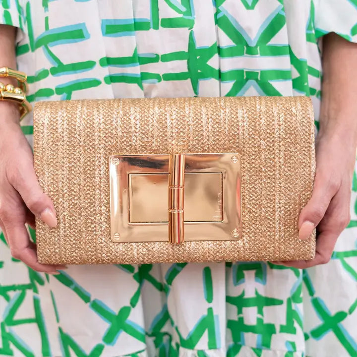 Lillian Straw Clutch