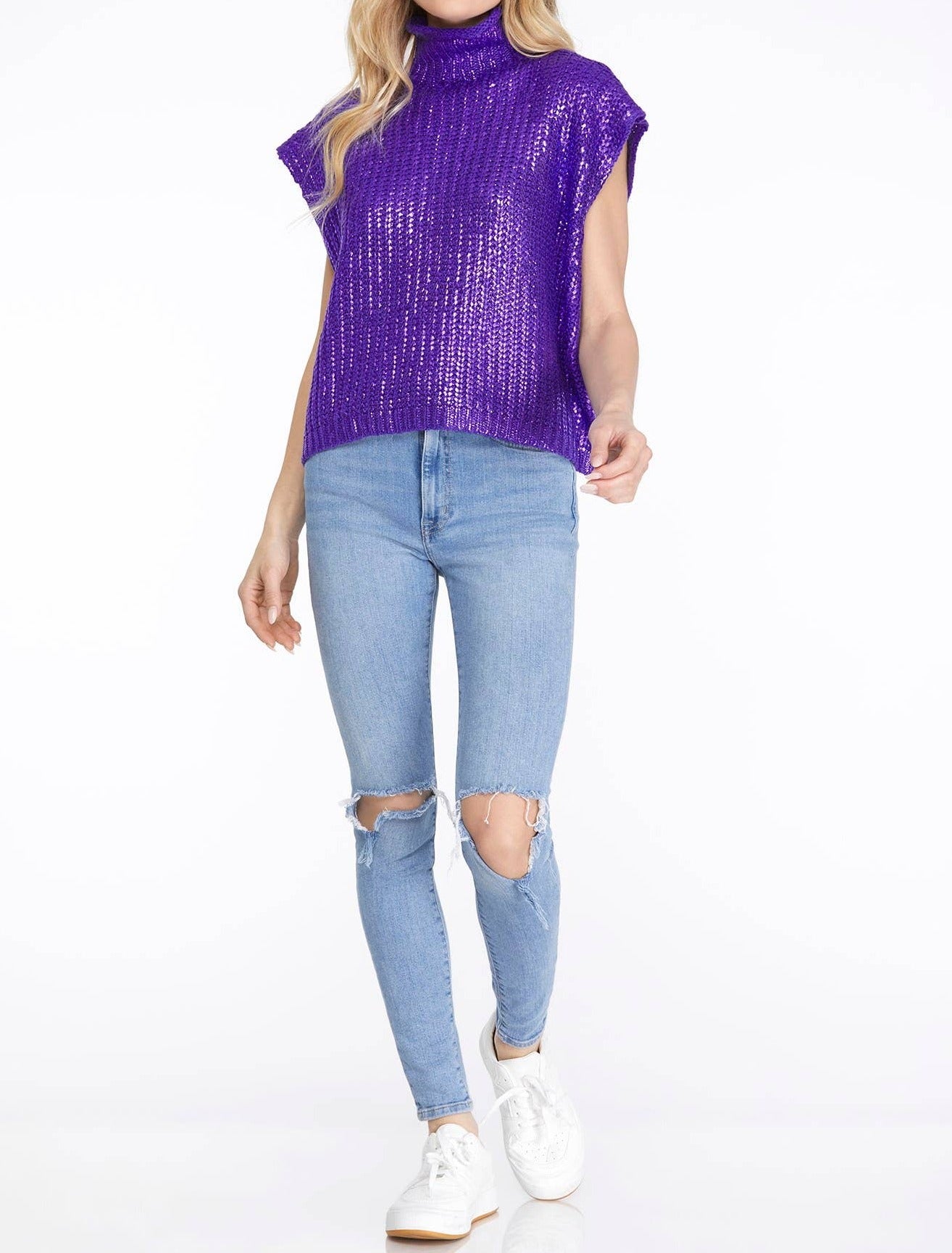 Purple Foiled Sweater