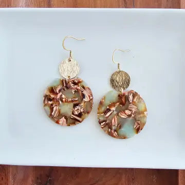 Sage & Rust Round Earrings