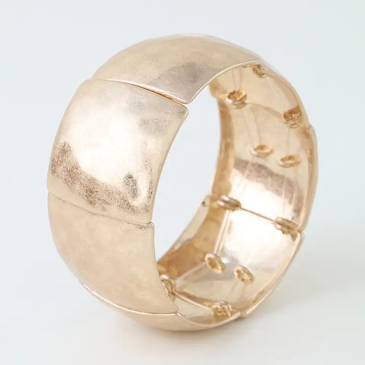 Gold Hammered Cuff Bracelet