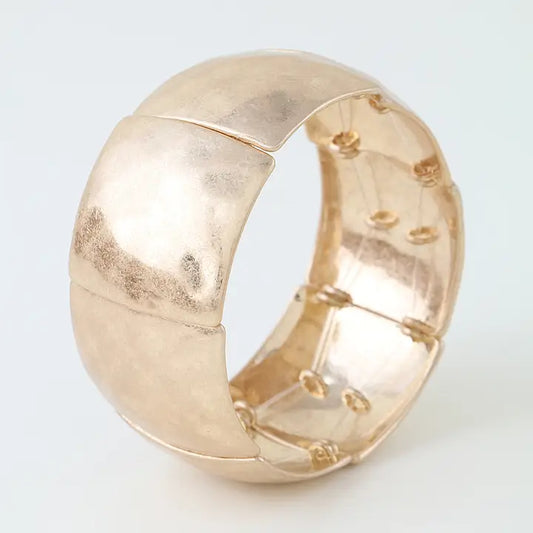 Gold Hammered Cuff Bracelet