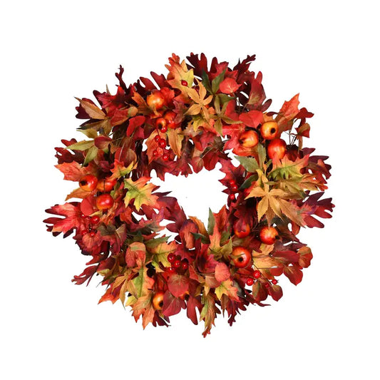 26" Fall Leaf & Pomegranate Berry Wreath