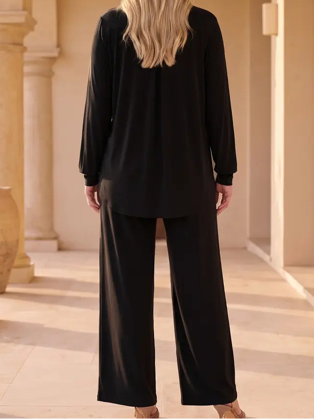 Plus Black Relaxed Fit 2 Piece Set