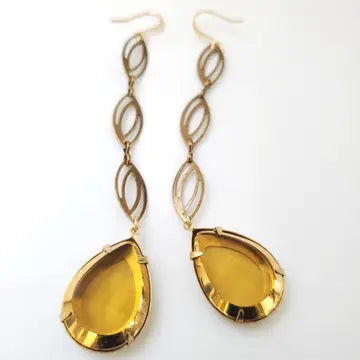 Vintage Amber Glass Teardrops