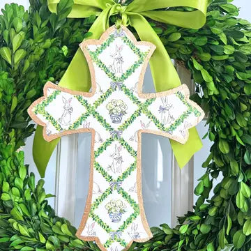 Floral Cross Wreath Ornament