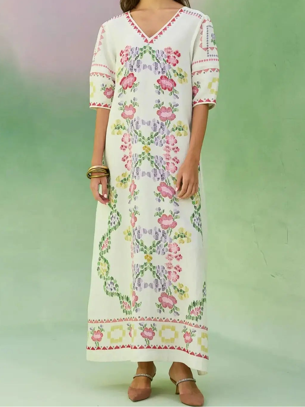 Floral V-Neck Maxi Dress