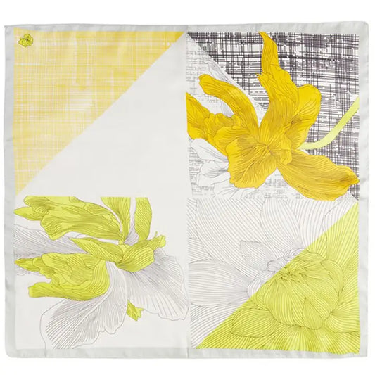 Yellow Floral Outline Scarf