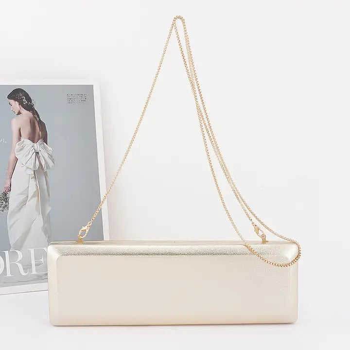 Gold Vegan Leather Clutch Bag